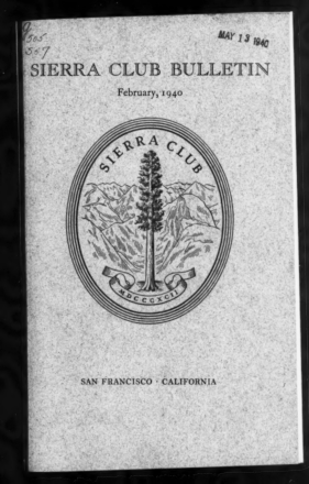 Sierra Club Bulletin 1940 Vol 25 No 1 February cover